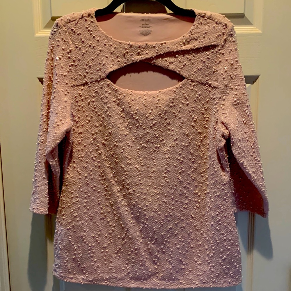 Jennifer Lopez blush pink top